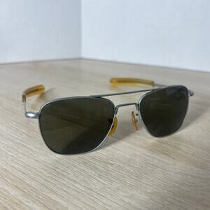 Randolph Engineering Aviator Sunglasses 5 1/2 Matte Chrome AF-52-20